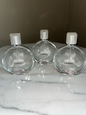 Chanel Chance Eau Tendre  Perfume Bottles - Clear Glass - 1.7oz, 50ml Set of 3